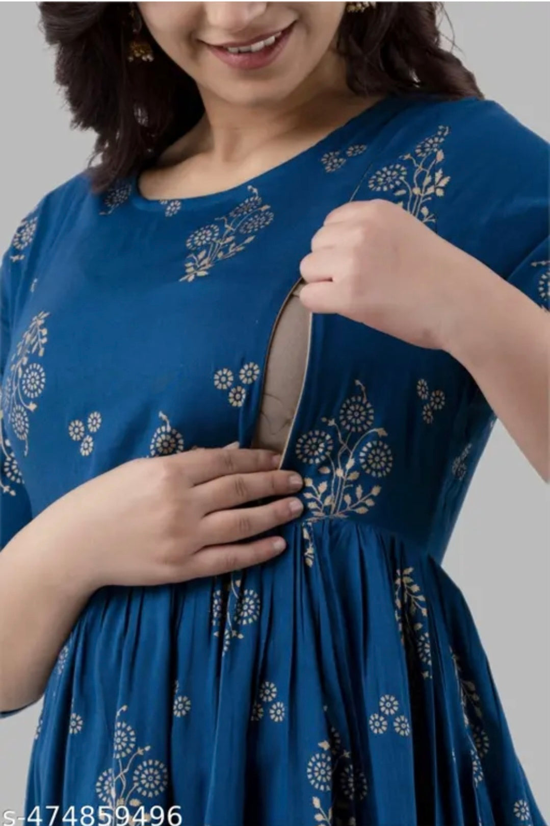 Mamaglow maternity kurti printed gown & feeding kurti gown