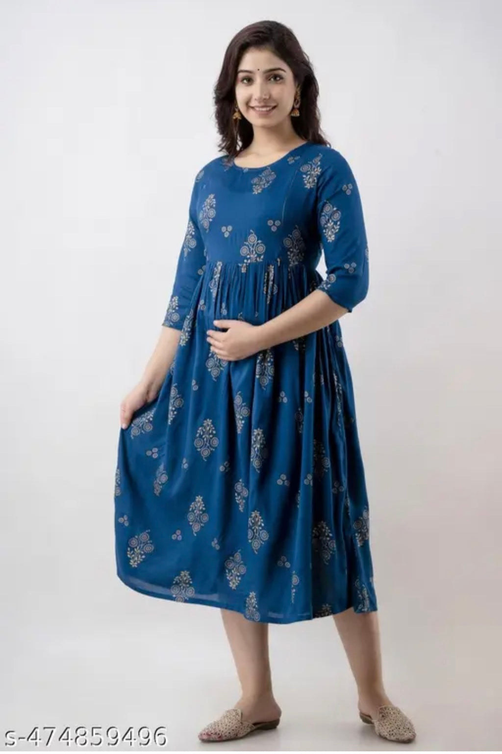 Mamaglow maternity kurti printed gown & feeding kurti gown