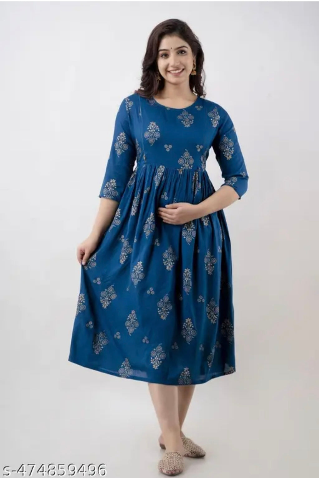 Mamaglow maternity kurti printed gown & feeding kurti gown