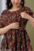 Mamaglow maternity kurti printed gown feeding kurti gown