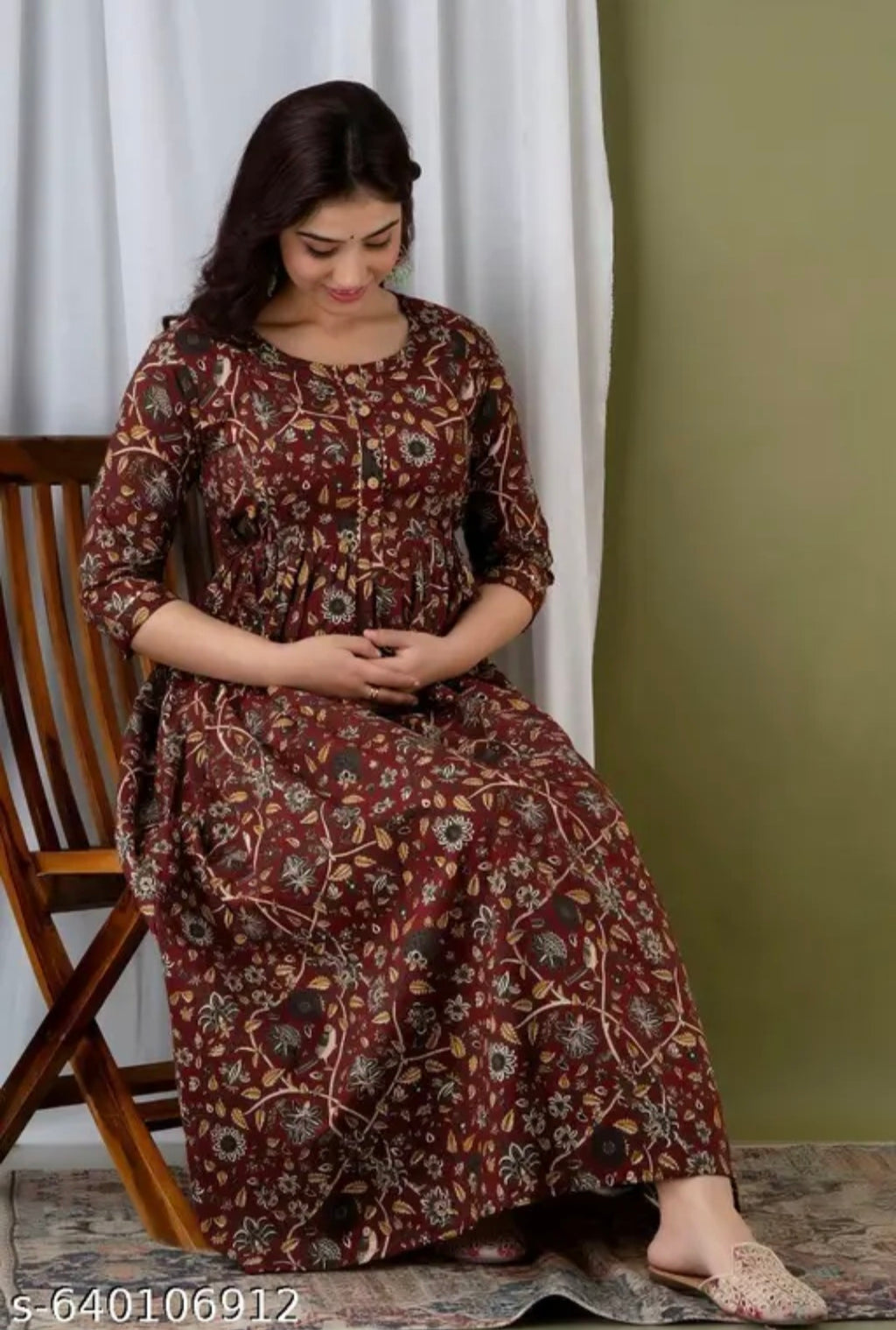 Mamaglow maternity kurti printed gown feeding kurti gown