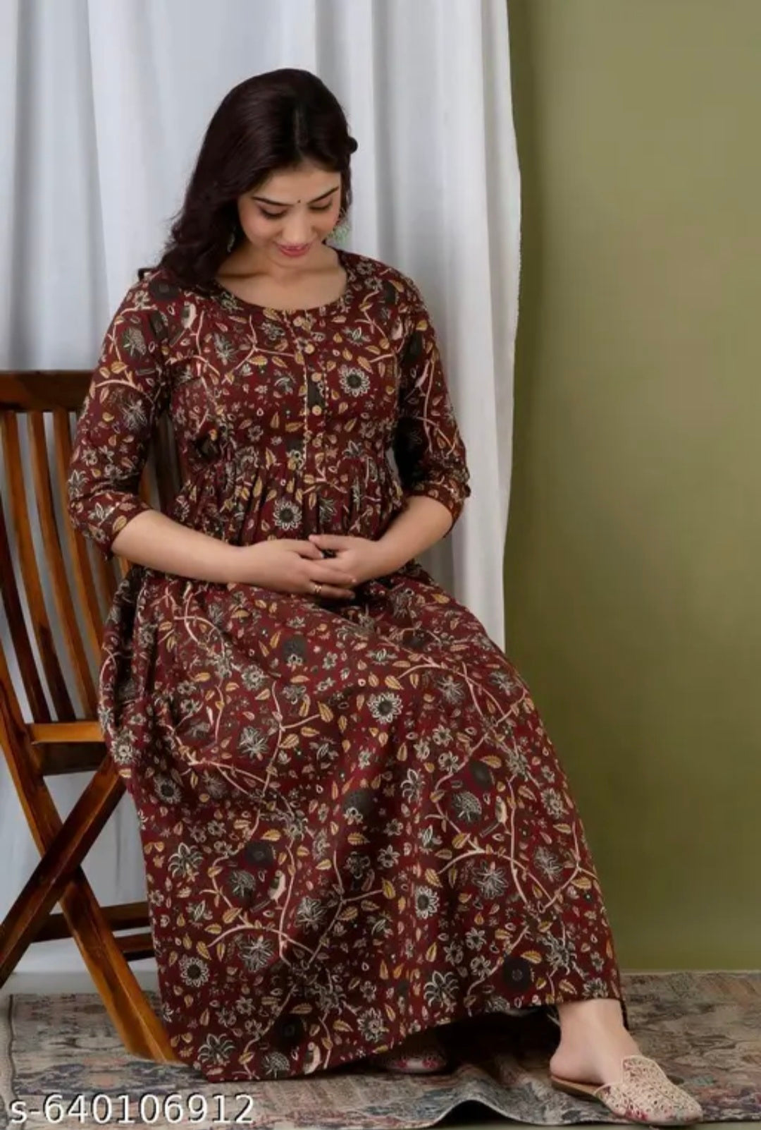 Mamaglow maternity kurti printed gown feeding kurti gown
