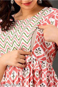 Mamaglow maternity kurti printed gown feeding kurti gown