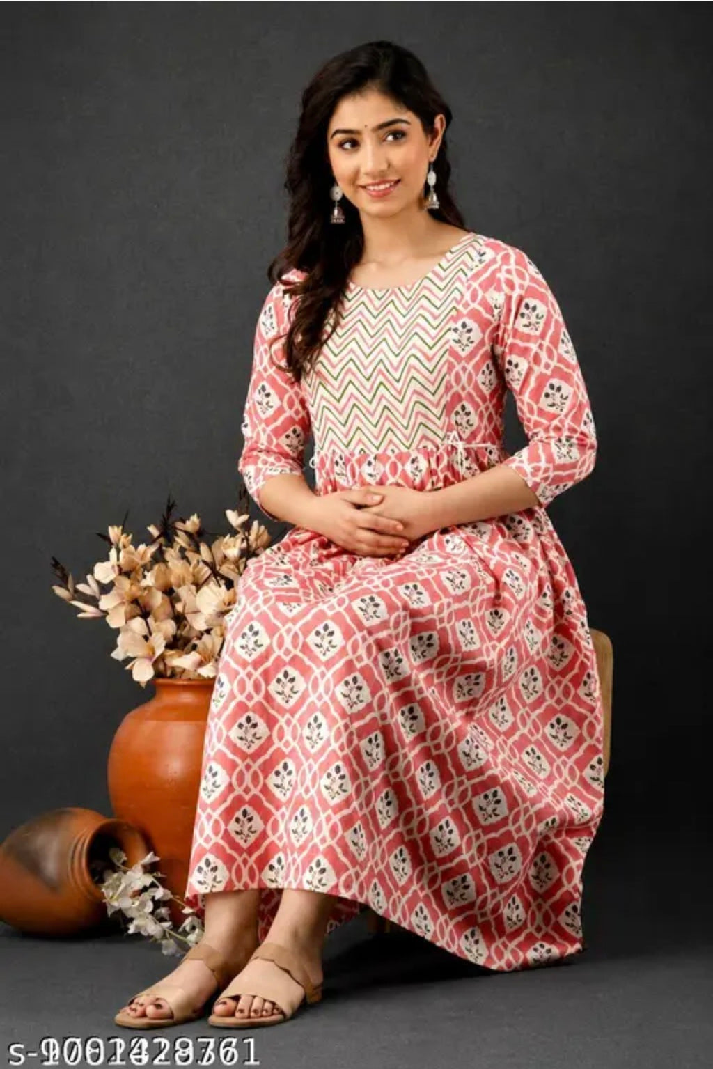 Mamaglow maternity kurti printed gown feeding kurti gown