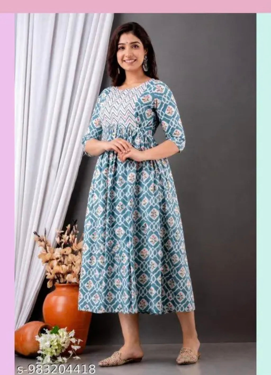 Mamaglow maternity kurti printed gown feeding kurti gown