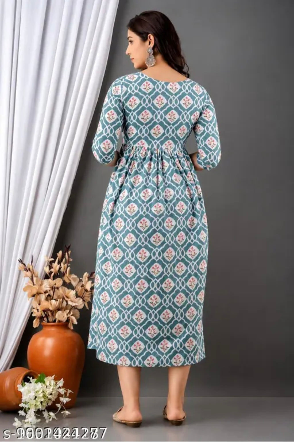 Mamaglow maternity kurti printed gown feeding kurti gown